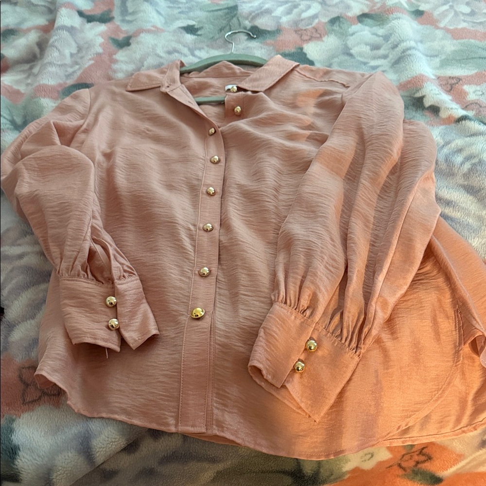 Chico's Peach Button-Down Shirt